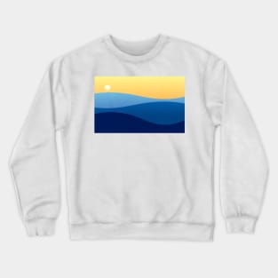 Seascape beach waves sunset design illustration Crewneck Sweatshirt